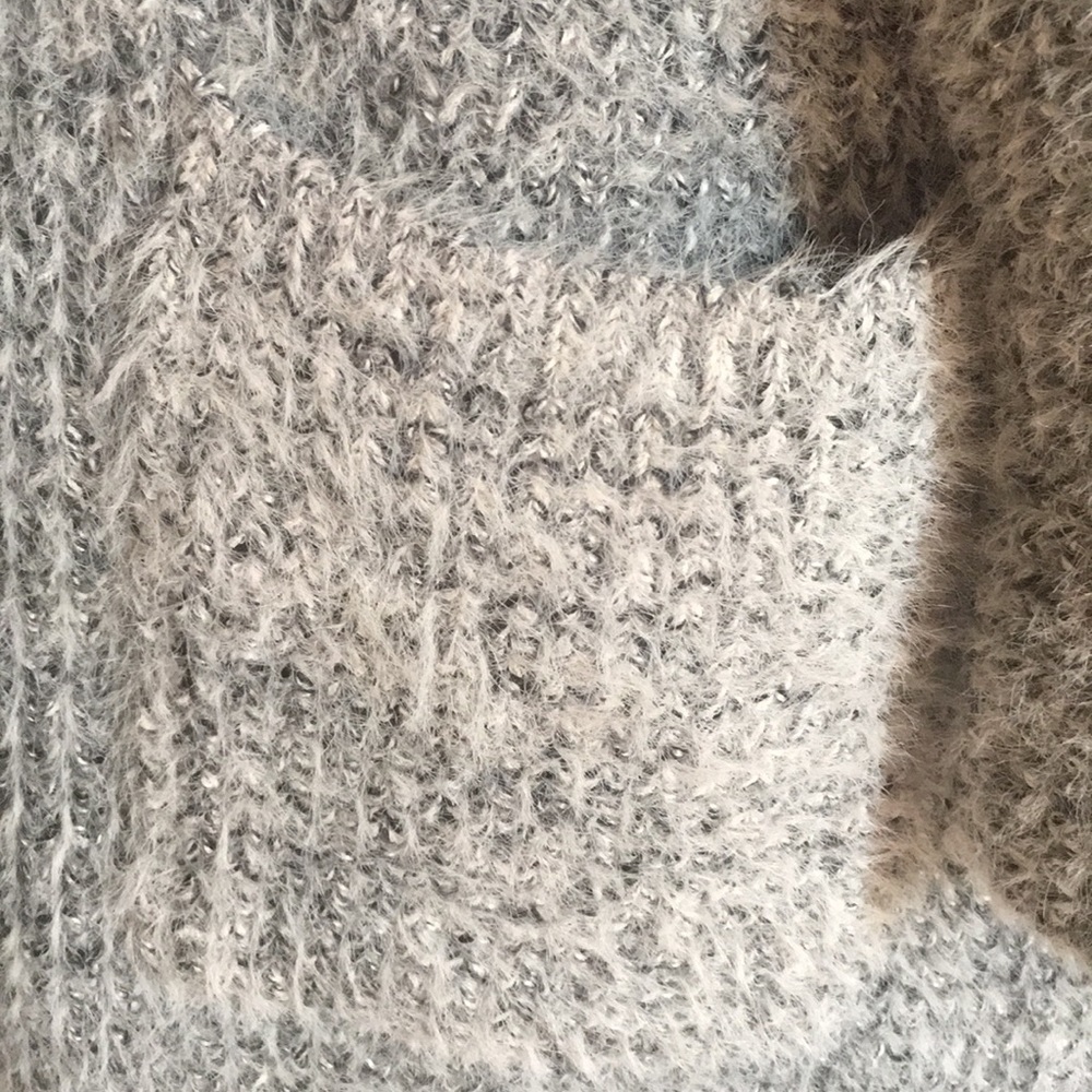 POL Mohair Waffle Cardigan- Gray - Picture 7 of 13
